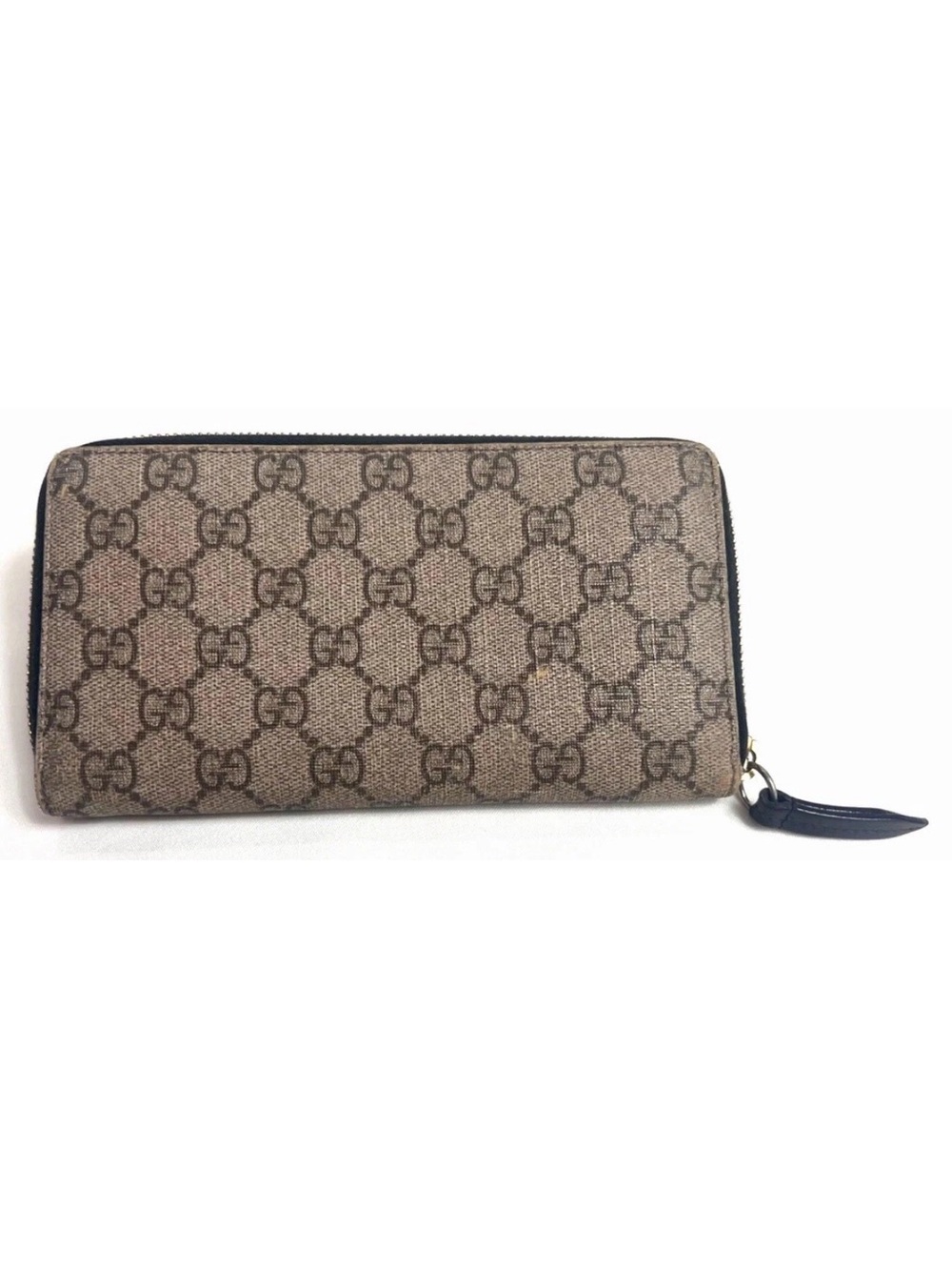 Gucci Beige/Brown GG Supreme Zip Around Wallet